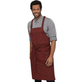 UPTOWN CROSS BACK BIB APRON URBAN,COLOR:RED-NAVY - Mabrook Hotel Supplies